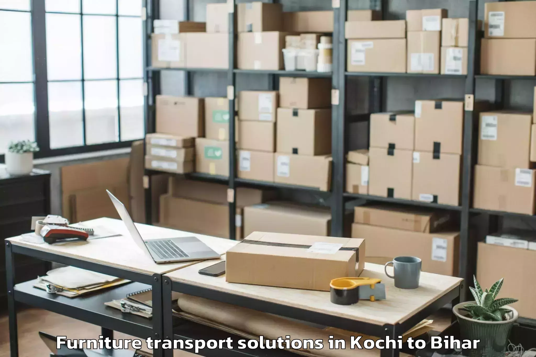 Trusted Kochi to Jhanjharpur Furniture Transport Solutions